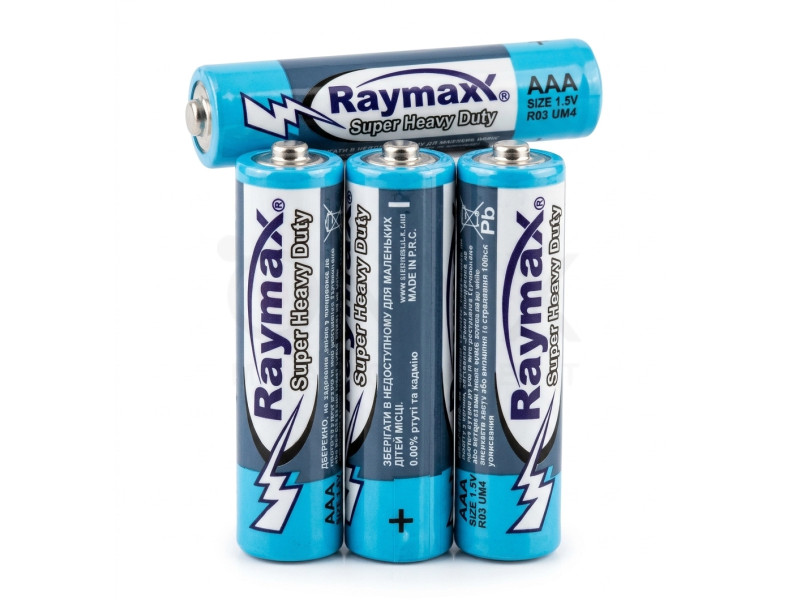 Сольові батарейки AAA (мініпальчикові) Raymax R03 Сольові батарейки AAA (мініпальчикові) Raymax R03