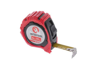 Рулетка з металевим полотном, з фіксатором, 5 м, 19 мм, "Магніт" INTERTOOL MT-0505