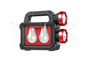 Ручний ліхтар акумуляторний із сонячною батареєю та функцією PowerBank, HNB-7718-2W / Світлодіодний ліхтар-лампа 