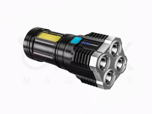 Портативний світлодіодний ліхтар  4 LED + бокове COB світло з USB (ZG-12 / LS03)